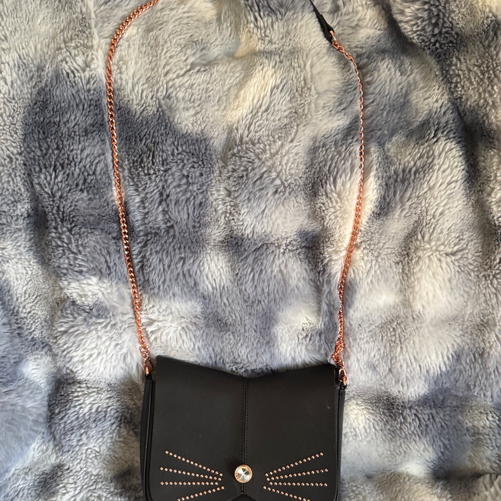 Ted Baker Black Crossbody Bag with Rose Gold Chain